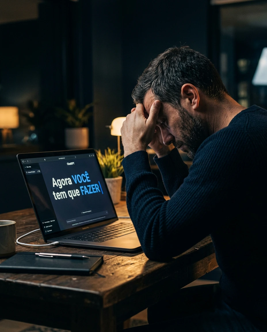 ChatGPT pedindo pra você fazer o trabalho